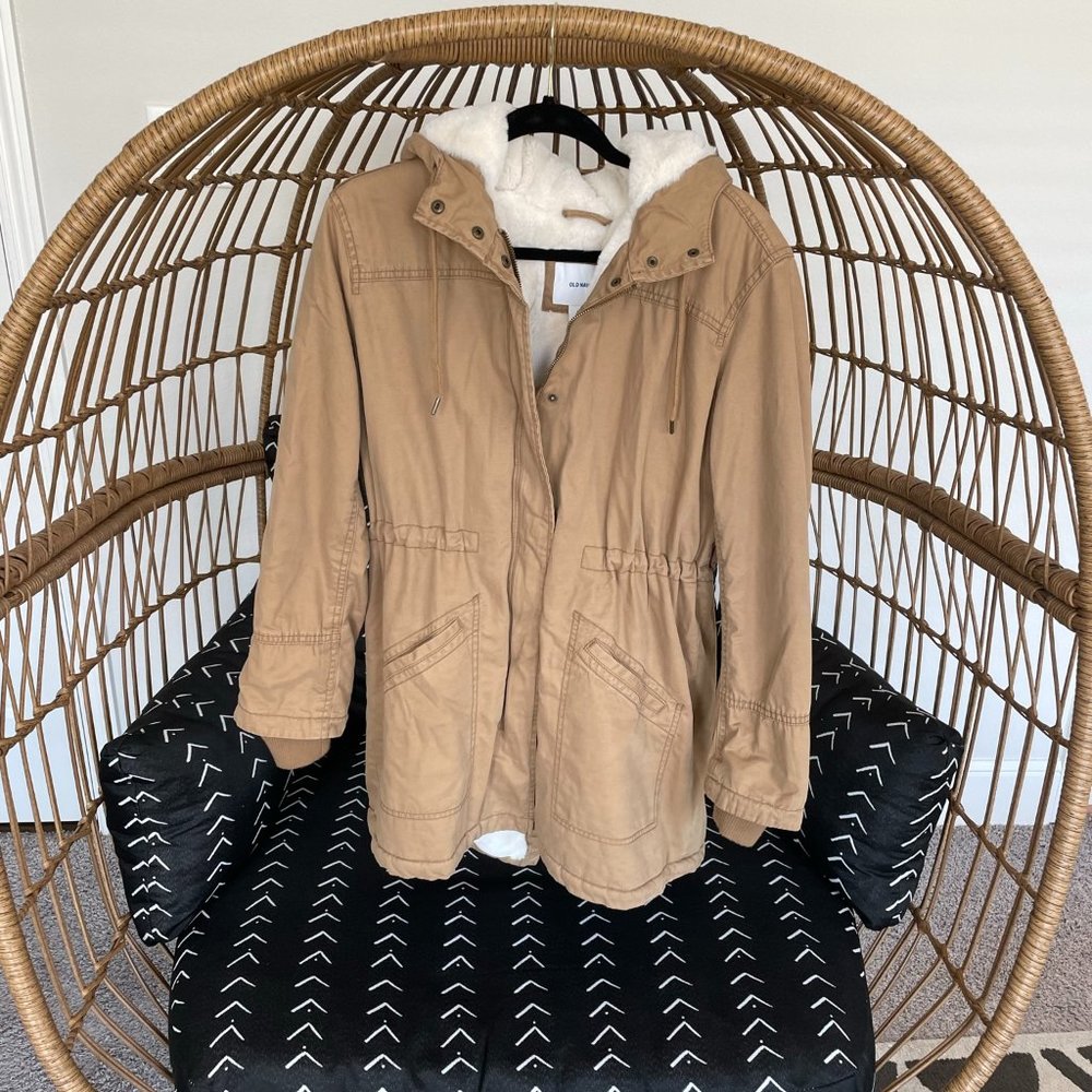 Old Navy Khaki Jacket/Coat With Soft Lining